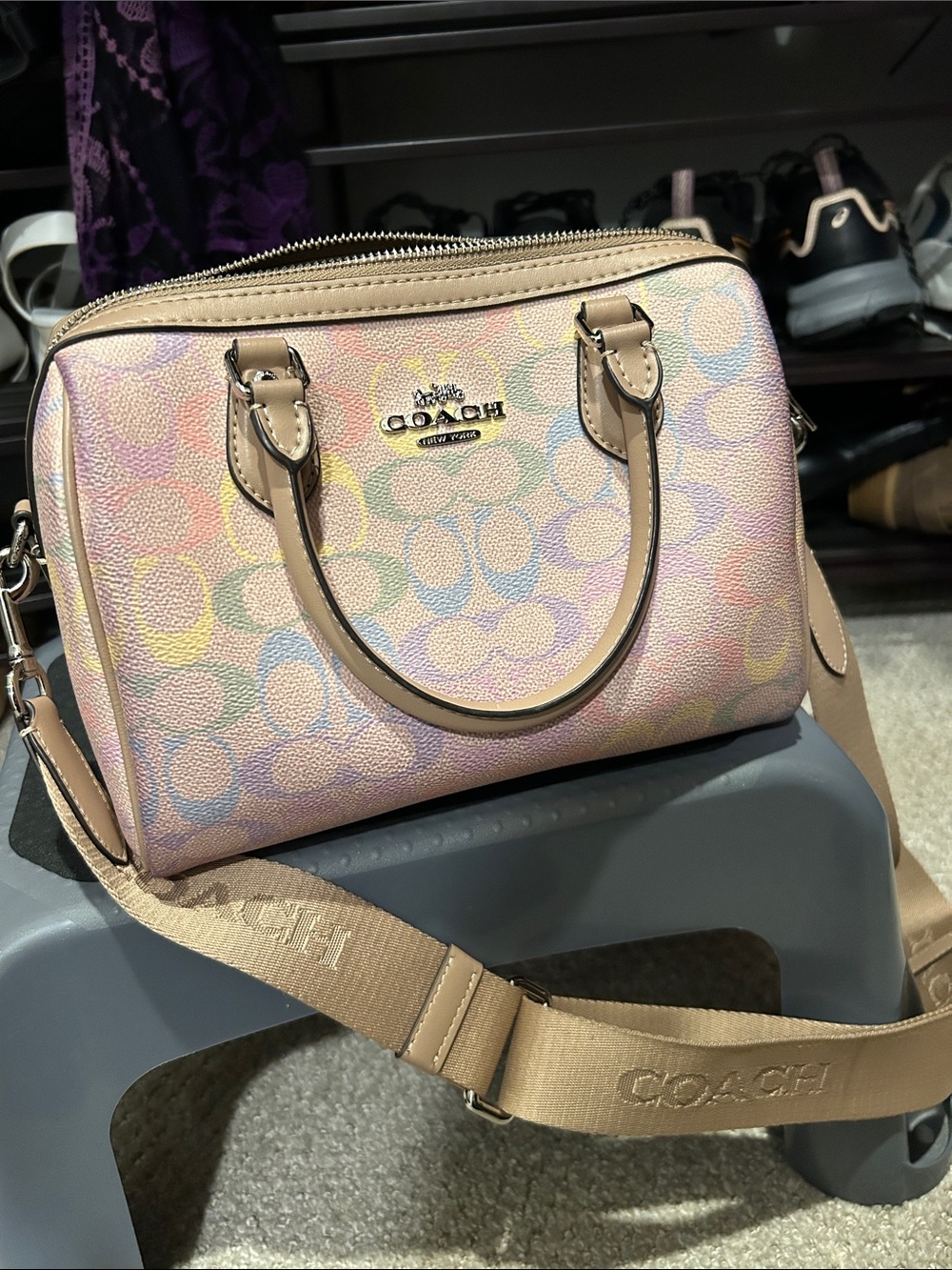 COACH Pastel Signature Rowan medium large Satchel - Multi-Color